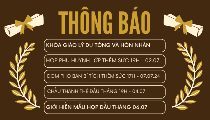 THÔNG BÁO - Tuần 13 TN [B]