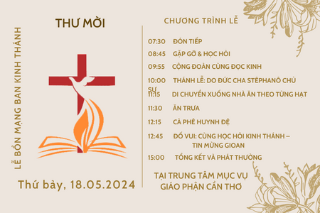Thư Mời Tham Dự Lễ Bổn Mạng Ban Kinh Thánh